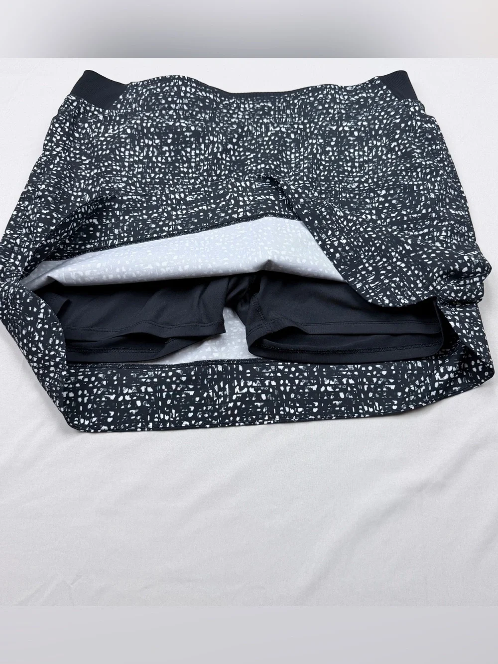 Women's Cypress Club Black & White Printed Skort with Elastic Waist
